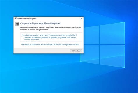 speicherdiagnose windows 10.
